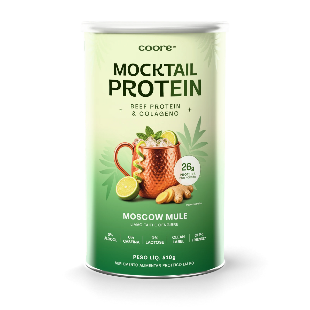 Mocktail Protein — Moscow Mule, pote de 510 g