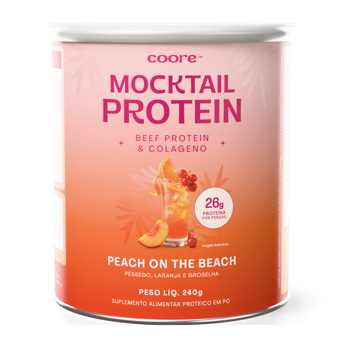 Mocktail Protein — Peach on the Beach, pote de 240 g